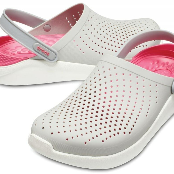 Крокси LiteRide™ Clog Pearl/White (Сіро-малинові) 6120016 Крокси LiteRide™ Clog Pearl/White (Сіро-малинові) 6120016