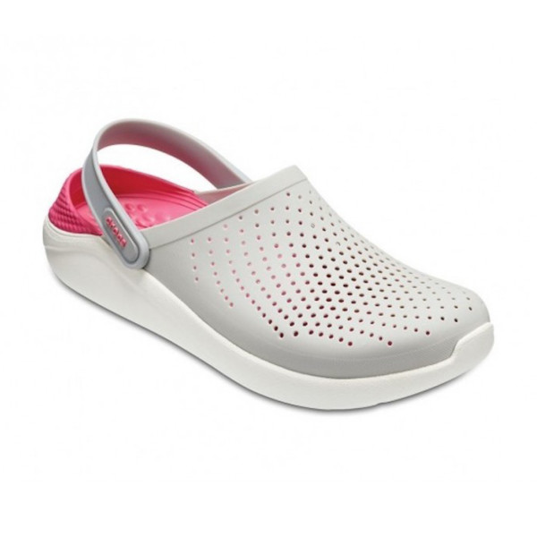 Крокси LiteRide™ Clog Pearl/White (Сіро-малинові) 6120016 Крокси LiteRide™ Clog Pearl/White (Сіро-малинові) 6120016